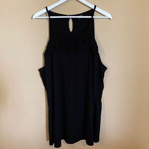 Torrid crochet Women’s tank top mini dress Black Size 4X Sleeveless Boho